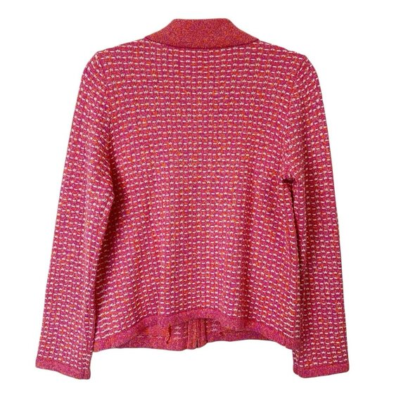 Talbots Sweater Knit Zip Jacket Women's Size Medium Pink - Picture 2 of 9